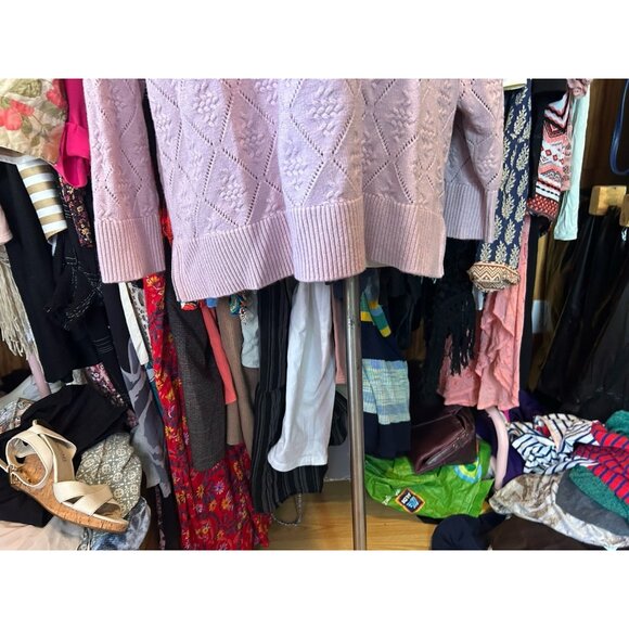 Cyrus Sweater Women's 1X Cocoon Pink Diamond Pattern Pullover Knit NWT Stretch - Picture 2 of 11